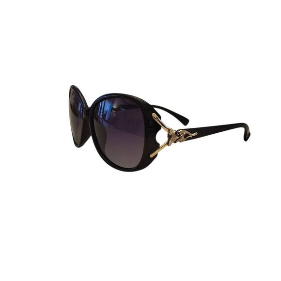 Fox Rhinestone Embellished Black Oversized Ombre Sunglasses w New  Leather Case - Picture 8 of 11
